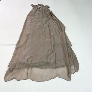 Aquavita Dress Womens Large Tan Halter Tie Neck Sleeveless Maxi Dreamcore beachy